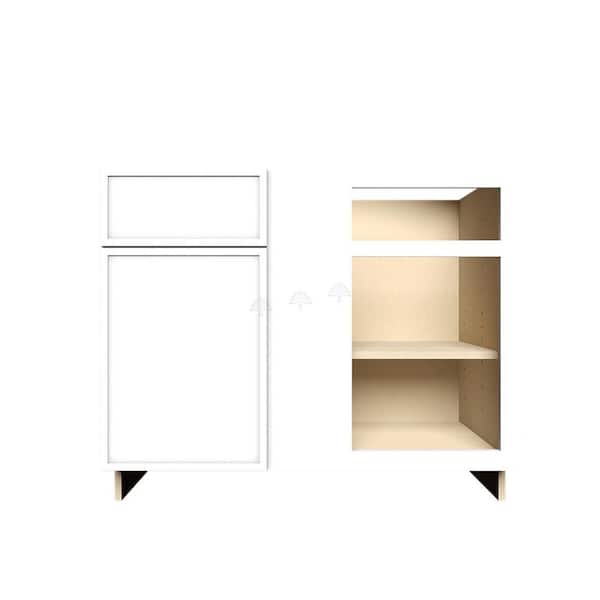 Slim Shaker Assembled 42 in. W x 34.5 in. H x 24 in. D Blind Corner Base Kitchen Cabinet in White
