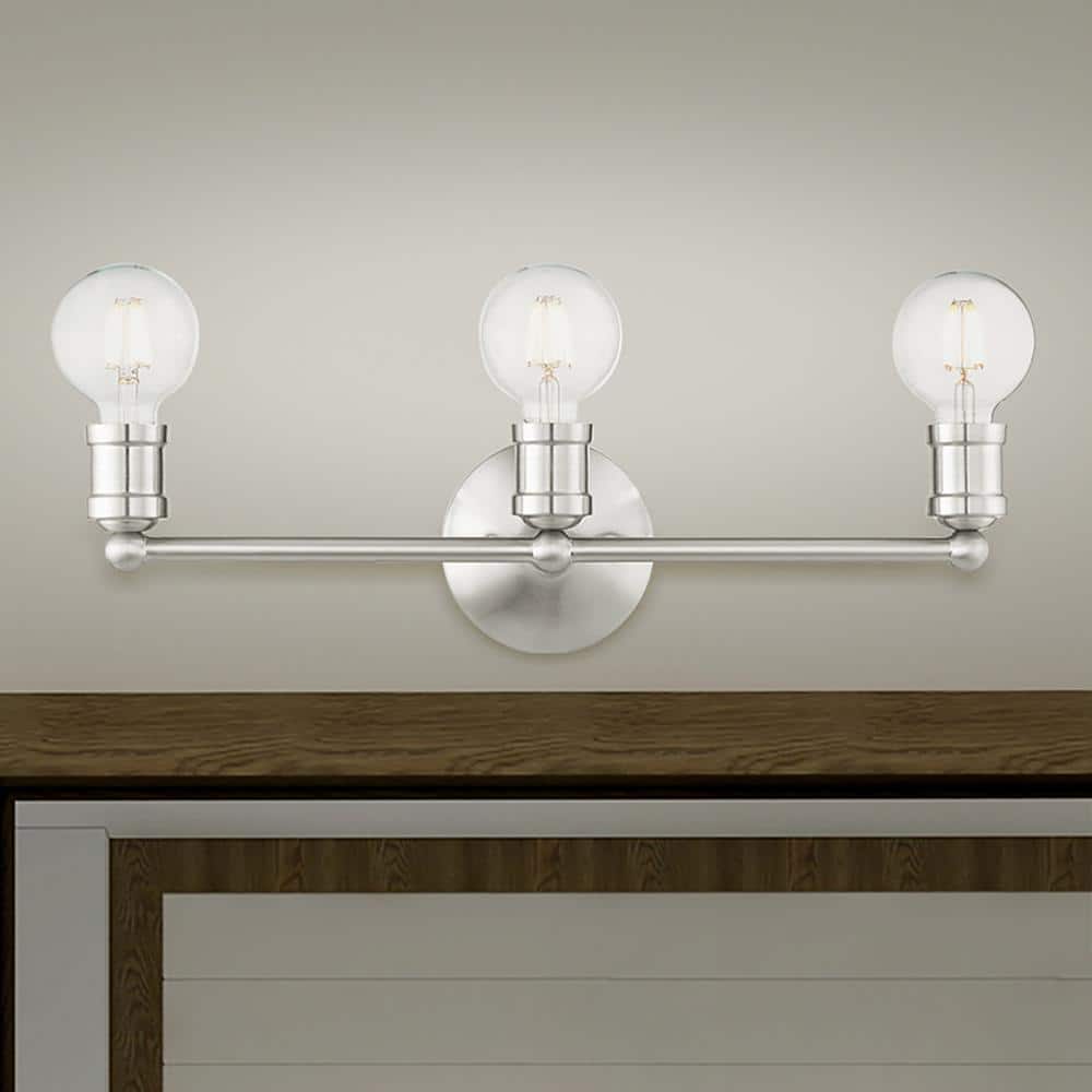 Lansdale Brushed Nickel 3-Light Vanity Sconce with Dimmable Lights