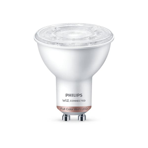 zone Erkende konsulent Philips 50-Watt Equivalent MR16 LED Smart Wi-Fi Color Chagning Light Bulb  GU10 Base powered by WiZ with Bluetooth (2-Pack) 562538 - The Home Depot