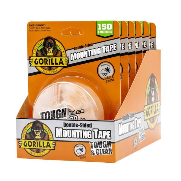 Gorilla 1 in. x 4 yds. Tough and Clear Mounting Double Sided Tape