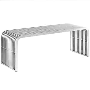 Pipe 47 in. Stainless Steel Bench in Silver