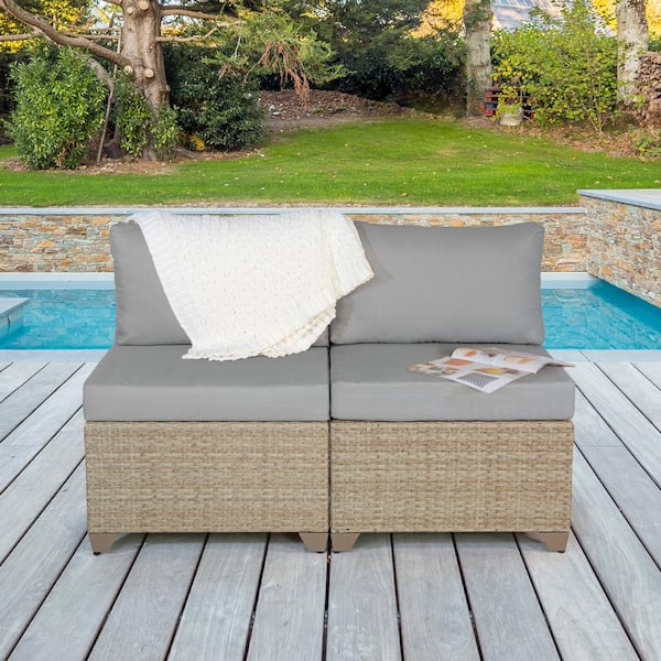 TK CLASSICS Maui Metal Outdoor Sectional with Stone Cushions