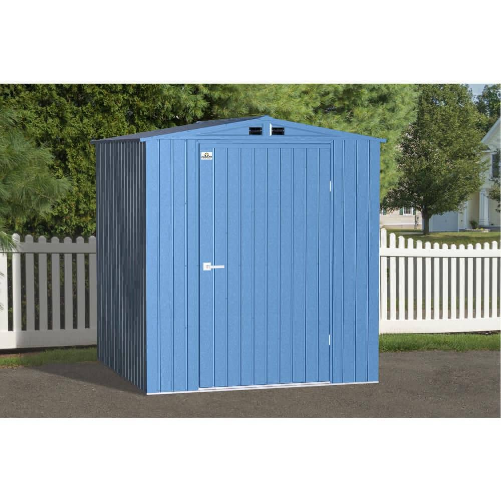 Elite 6 ft x 6 ft Blue Galvanized Steel Storage Shed