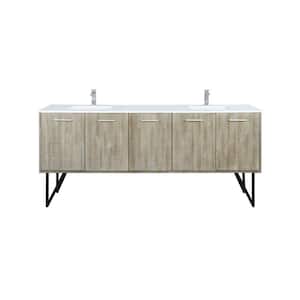 Lancy 80 in W x 20 in D Rustic Acacia Double Bath Vanity, Cultured Marble Top and Chrome Faucet Set