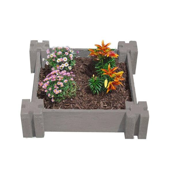 Unbranded Easy Garden 24 in. by 24 in. Concrete Raised Garden Bed Weathered Gray-DISCONTINUED
