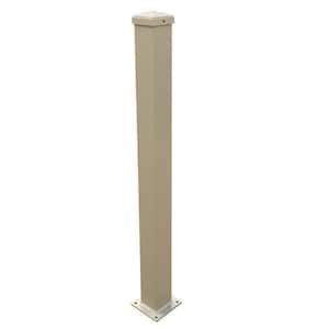 3 in. x 3 in. x 50 in. Clay Aluminum Post with Welded Base
