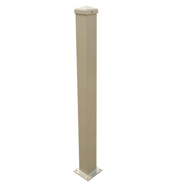 EZ Handrail 3 in. x 3 in. x 50 in. Clay Aluminum Post with Welded Base