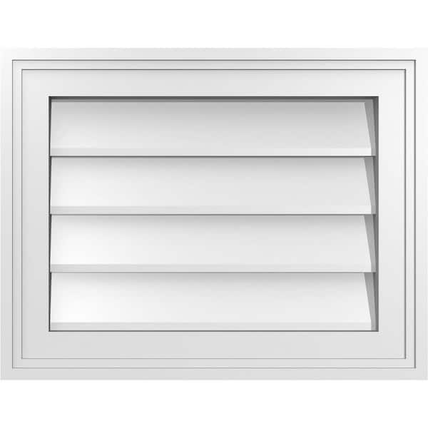 Ekena Millwork 18" x 14" Vertical Surface Mount PVC Gable Vent: Non-Functional with Brickmould Frame