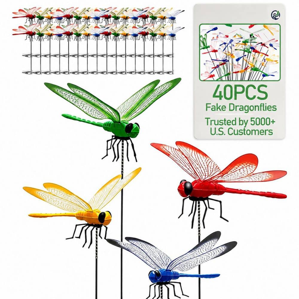 40 Pieces Dragonfly Clips Bug Repellent Outdoor Garden Decor Realistic Fly Decoy Wasp Deterrent Stakes Clip-On price history on PriceWatchPro