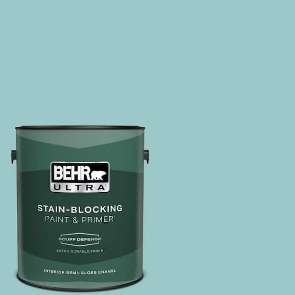 BEHR ULTRA 1 gal. #MQ6-08 Aquifer Extra Durable Semi-Gloss Enamel Interior Paint & Primer