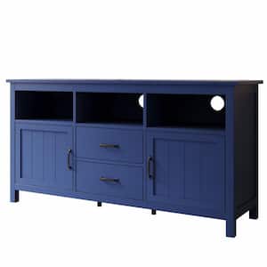 Navy Blue Sideboard with Cabinet and Drawers