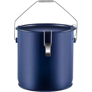 Fryer Grease Bucket 6 Gal. Rust-Proof Coating Oil Transport Container with Lid and Lock Clips for Hot Cooking, Blue