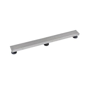 Designline 32 in. Stainless Steel Linear Shower Drain with Square Pattern Drain Cover