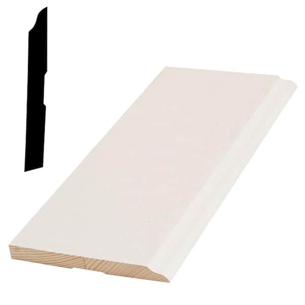 American Wood Moulding WM 658 9/16 in. x 5-1/4 in. Pine Primed Finger-Jointed Base Moulding