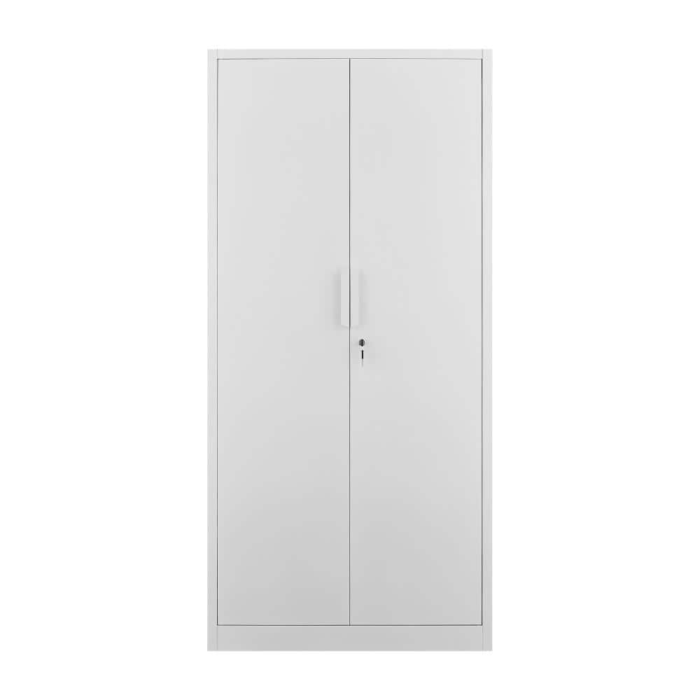72 Inch 2 Door Lockable Storage Cabinet with 4 Adjustable Shelves, White Tool Equipment Organizer for Garage price history on PriceWatchPro