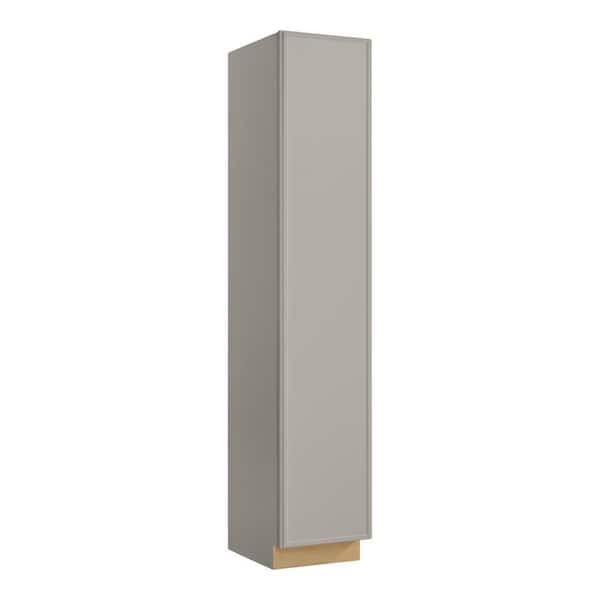 Leyton 18 in. W x 24 in. D x 96 in. H Ready To Assemble Plywood Slim Shaker Utility Pantry Kitchen Cabinet in Dove Gray