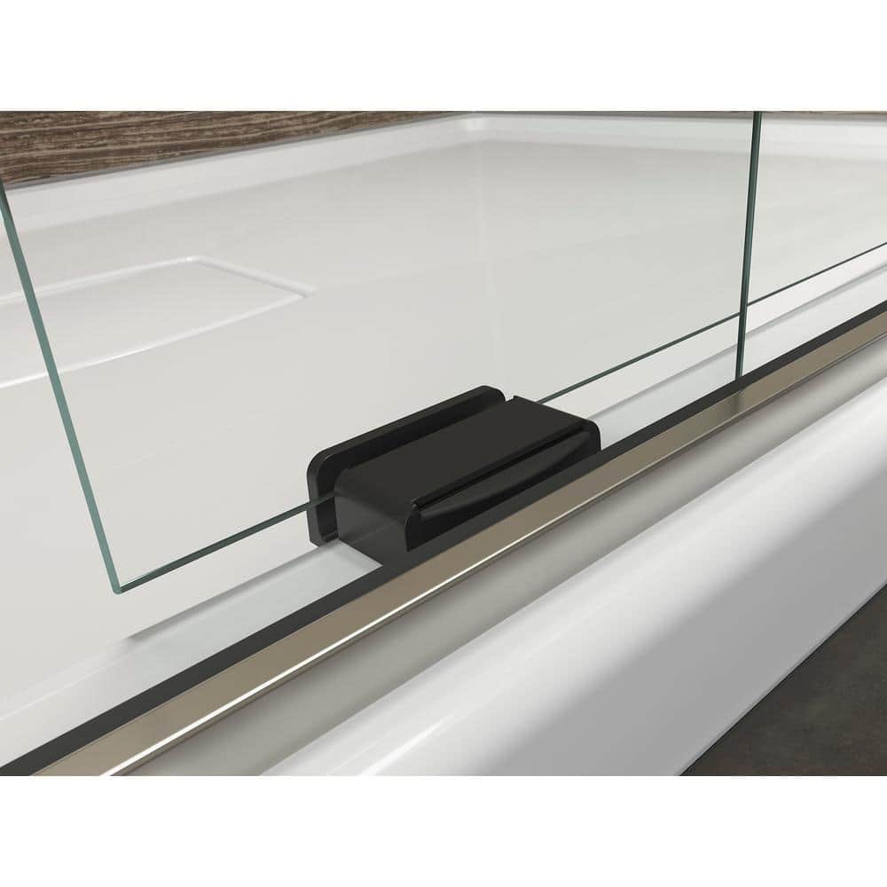 Levity 60" Nickel Frameless Sliding Tub Door with Clear Glass
