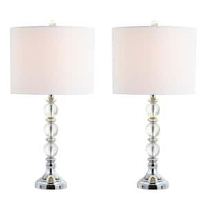 Paul 26 in. Clear/Chrome Crystal/Metal LED Table Lamp (Set of 2)