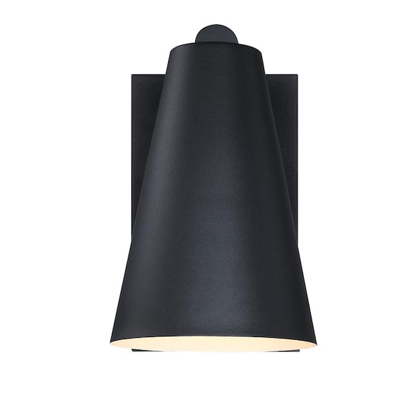 Designers Fountain - Cedar Mist Black Dark Sky 1-Light Outdoor Line Voltage Hardwired Porch Light Wall Sconce with No Bulbs Included