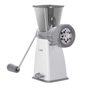 Gray Manual Meat Grinder with Stainless Steel Blades Heavy Duty Powerful Suction Base for Home Use Fast and Effortless