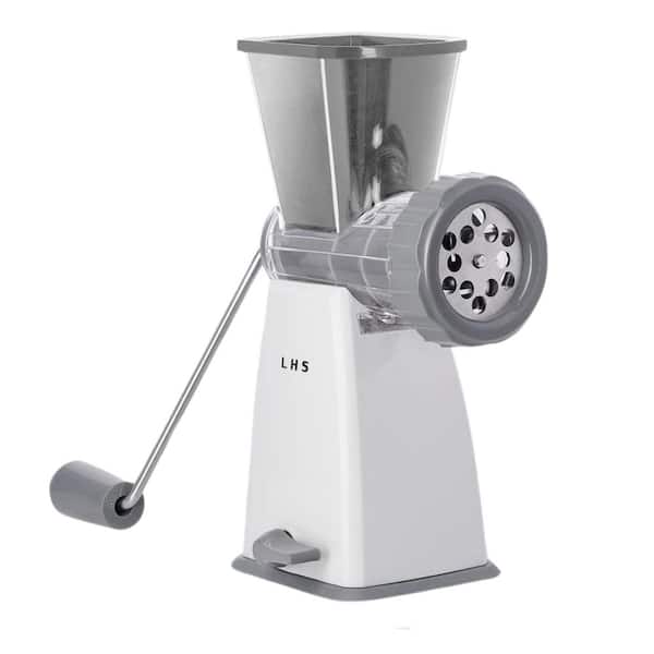 Adrinfly Gray Manual Meat Grinder with Stainless Steel Blades Heavy Duty Powerful Suction Base for Home Use Fast and Effortless