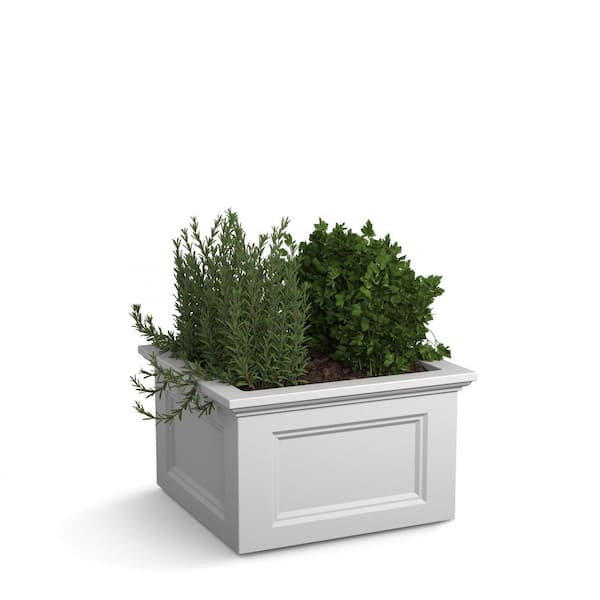 Fioriera Mayne Sedona In Polietilene – Bianco, Doppia Parete, Con Serbatoio D'Acqua (71,1 Cm)