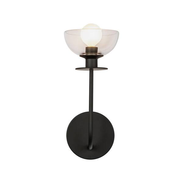 ALORA MOOD Sylvia 5-in 1 Light 60-Watt Matte Black/Clear Glass Vanity Light