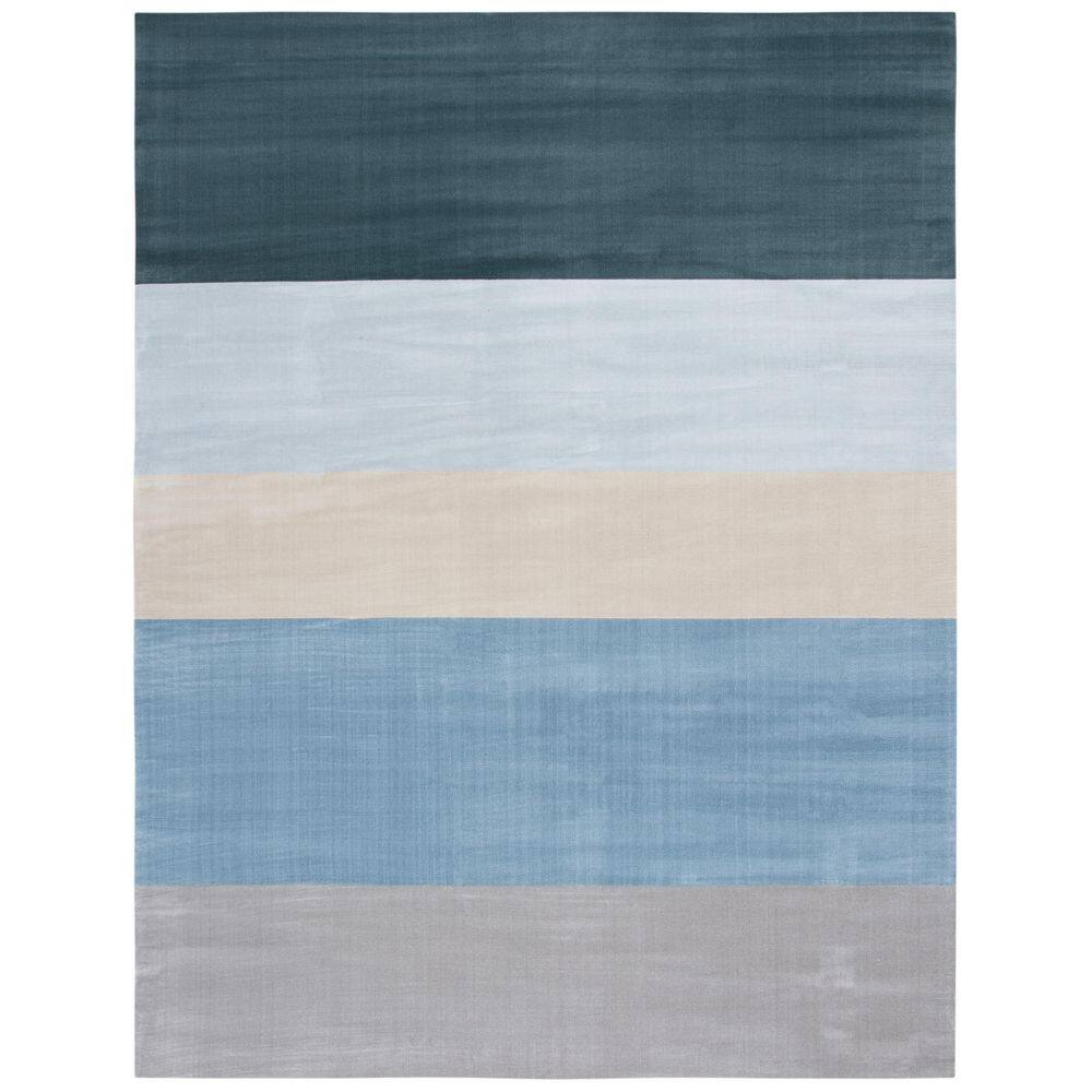Blue Gray Abstract Rug SAFAVIEH Orwell 8 ft. x 10 ft. Blue/Gray Abstract Striped Area Rug ...