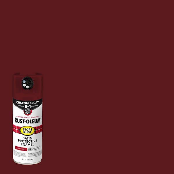 Rust-Oleum Stops Rust 12 oz. Custom Spray 5-in-1 Satin Heritage Red Spray Paint