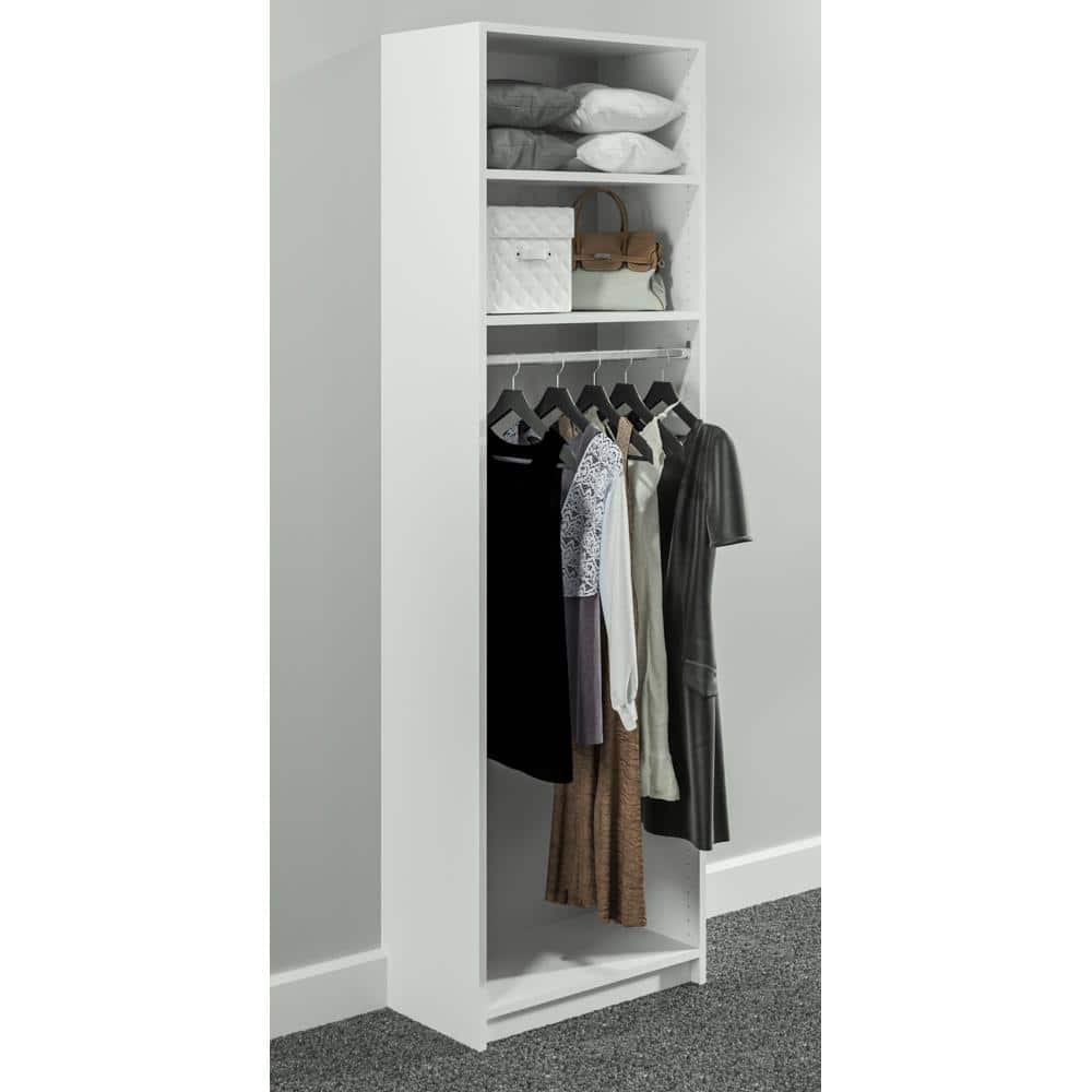 SimplyNeu 14 in. D x 25.375 in. W x 84 in. H White Medium Hanging