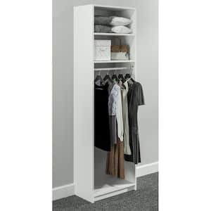 14 in. D x 25.375 in. W x 84 in. H White Medium Hanging Tower Wood Closet System Kit