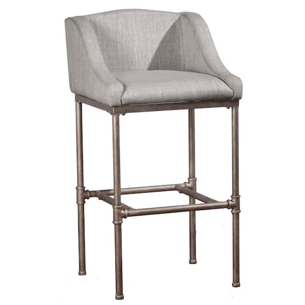 Dillon Metal 35.25 in. Textured Silver Counter Height Stool