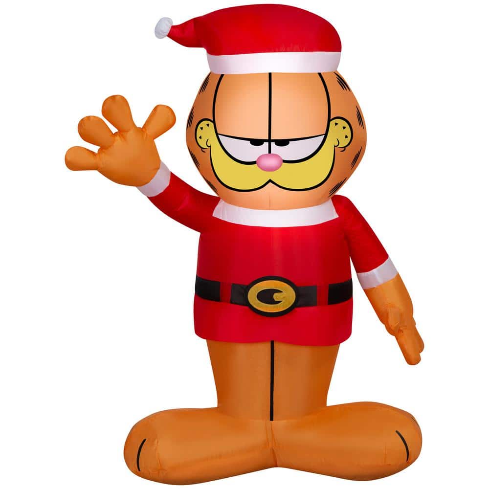 3.5 Tall Christmas Inflatable Airblown-Garfield w/Santa Hat-Nick