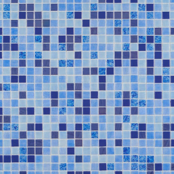 Ivy Hill Tile Rapids Siesta Sky 12.2 in. x 18.1 in. Polished Glass Floor and Wall Mosaic Pool Tile (1.53 sq. ft./Sheet)
