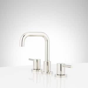 Lexia 8 in. Widespread Double Handle Bathroom Faucet in Polished Nickel
