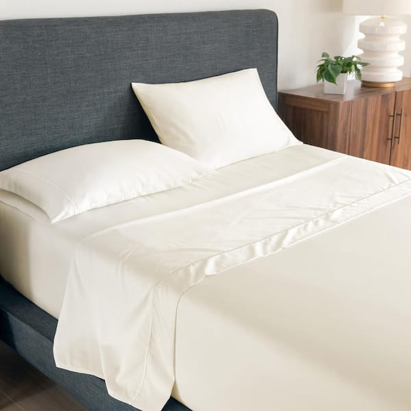 Soft-Tex Arctic 400 Thread Count Cooling Antique White Twin Microfiber  Sheet Set 11026 - The Home Depot