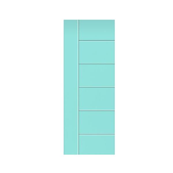 CALHOME Metropolitan 30 in. x 80 in. Hollow Core Mint Green Stained Composite MDF Interior Door Slab for Pocket Door