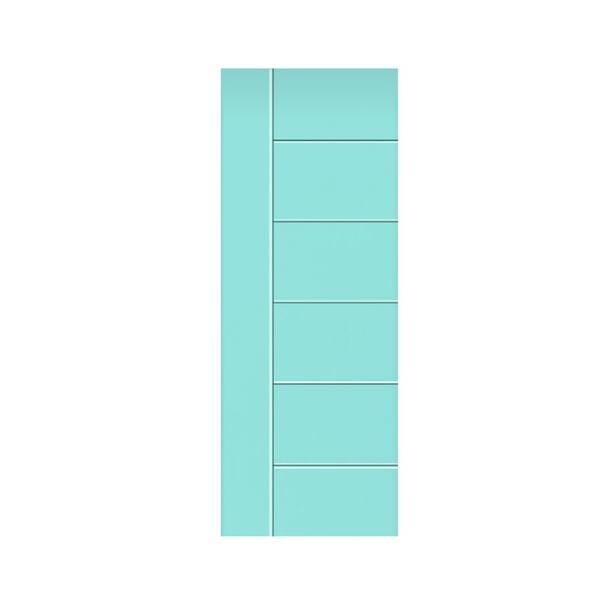 CALHOME Metropolitan 30 in. x 80 in. Hollow Core Mint Green Stained Composite MDF Interior Door Slab for Pocket Door