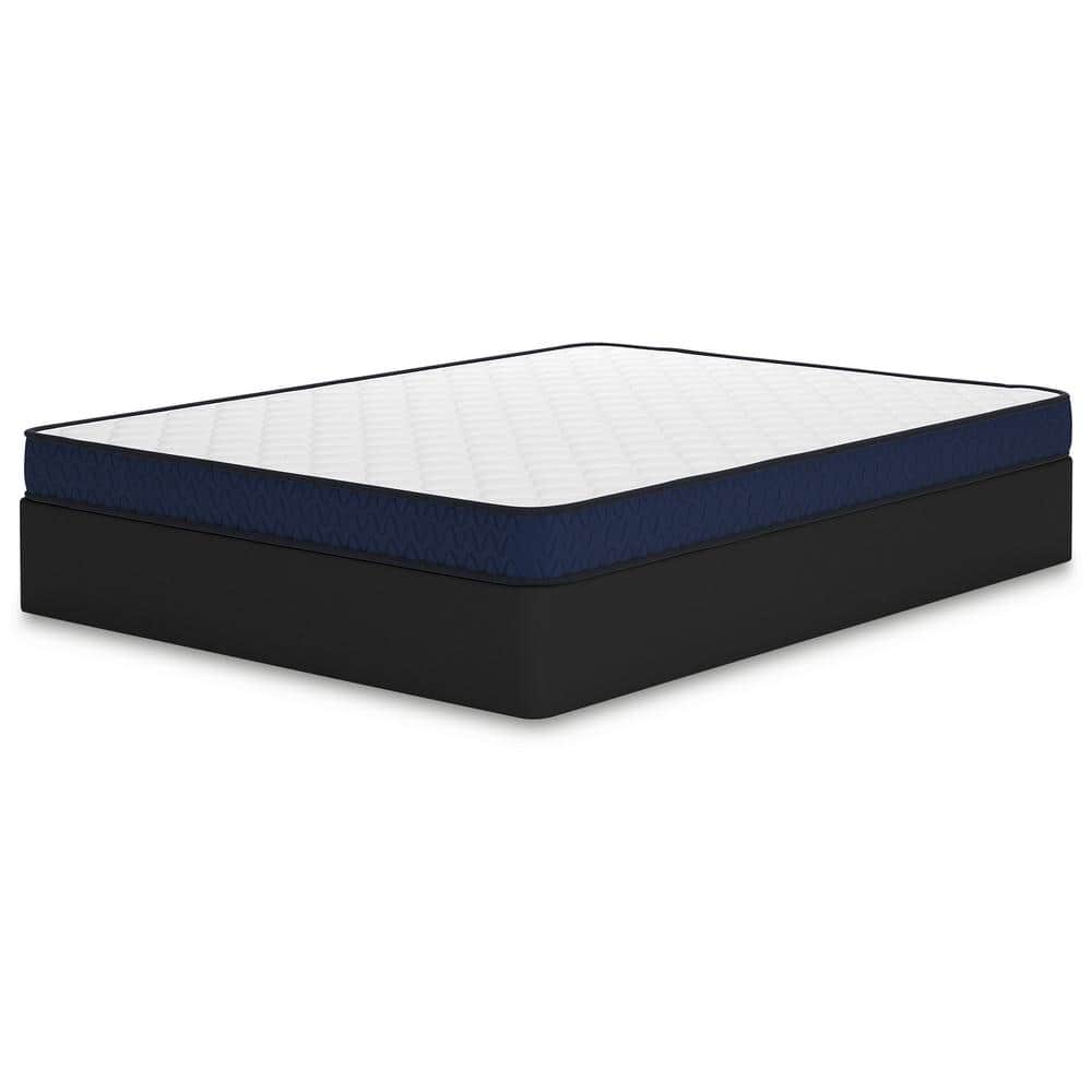 Full Size White Firm Foam Mattress with Quilted Cover