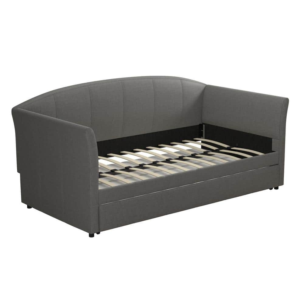 DHP Marta Upholstered Daybed and Trundle Twin, Grey Linen DE32369 - The ...