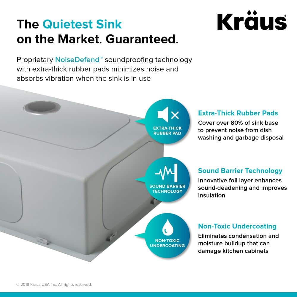 Kraus 33" Satin Stainless Steel Double Bowl Drop-In Kitchen Sink