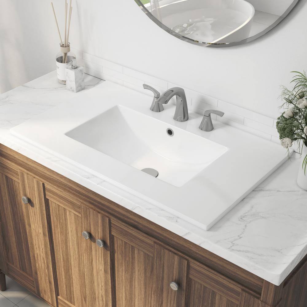 Tucson 30" White Ceramic Rectangular Single Vanity Top Sink