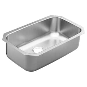 1800 Series Stainless Steel 30.5 in. Single Bowl Undermount Kitchen Sink with 9 in. Depth