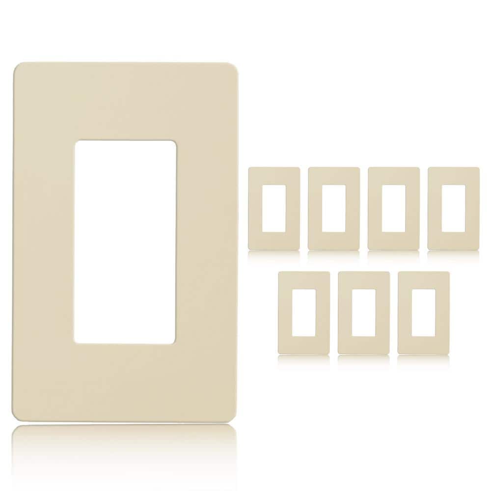 Ivory Thermoplastic 1-Gang Screwless Wall Plate Set