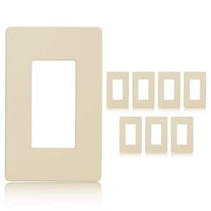 1-Gang Decorator Screwless Wall Plate GFCI Outlet/Rocker Light Switch Cover, Single Gang, Ivory (8-Pack)