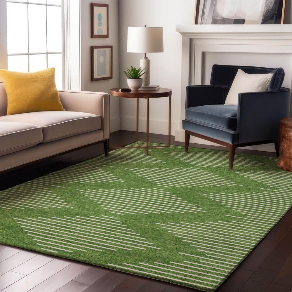 Mayfield Premium Machine Washable Abstract AMF1016 Green 10 ft. x 14 ft. Area Rug price history on PriceWatchPro