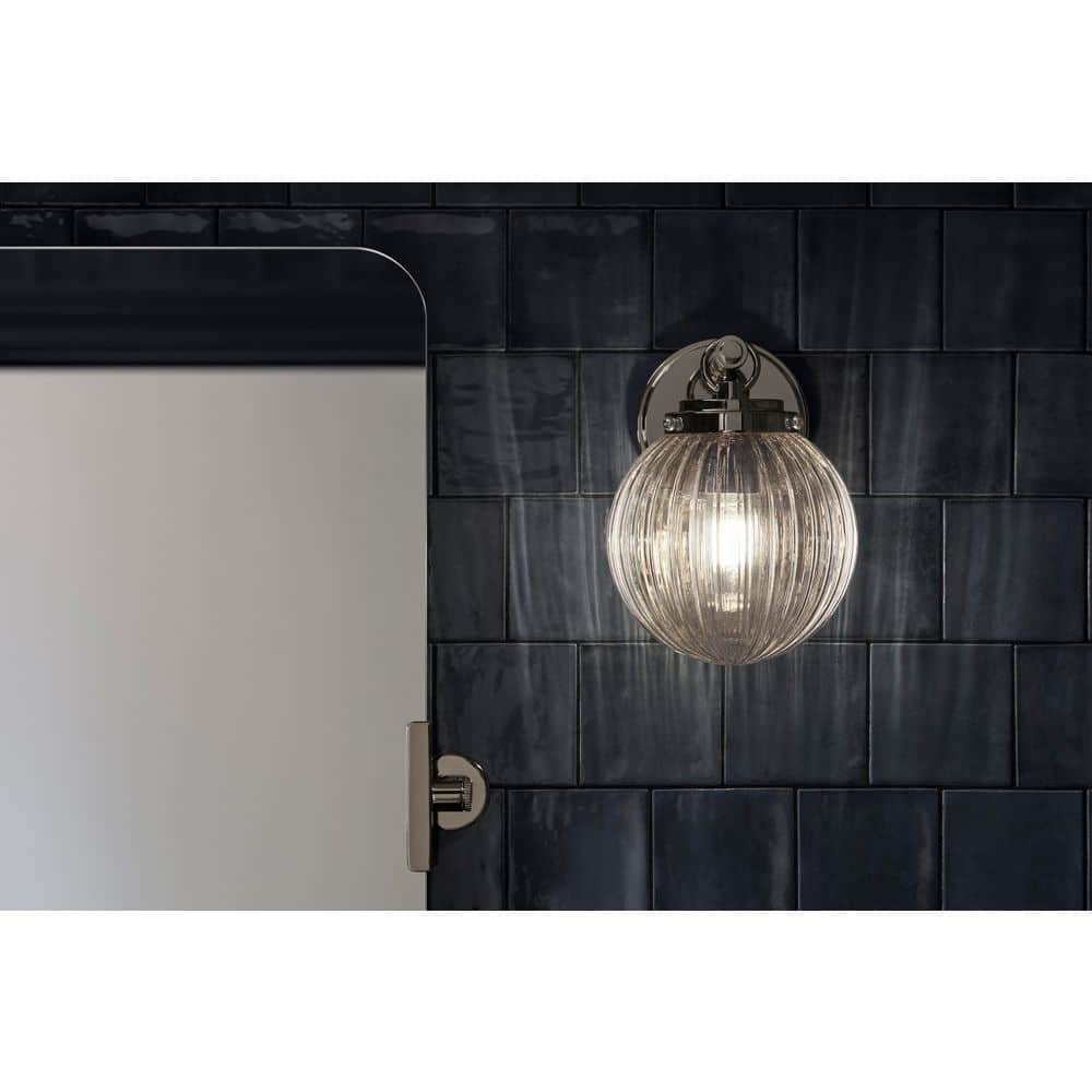 Matte Black Glass Globe Wall Sconce