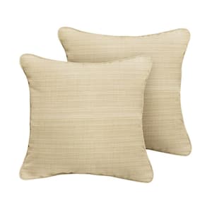 Sunbrella Dupione Sand Outdoor Corded Throw Pillows (2-Pack)