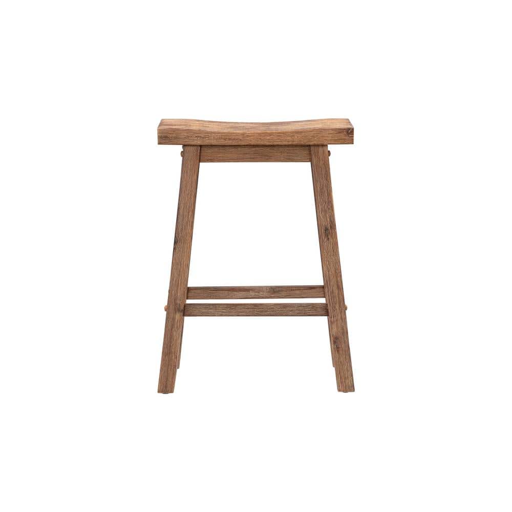 Sonoma 24" Barnwood Wire-Brush Backless Saddle Counter Stool