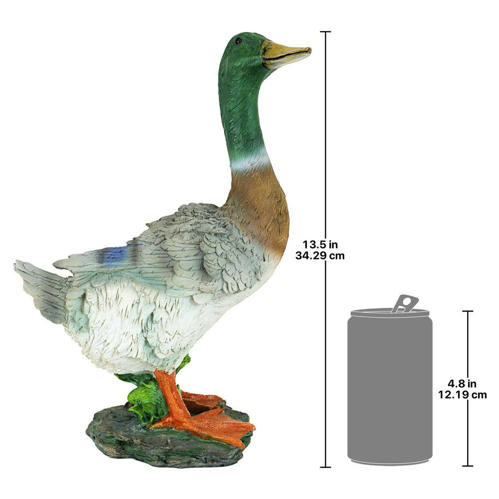 Hand-Painted Resin Mallard Duck Garden Statue